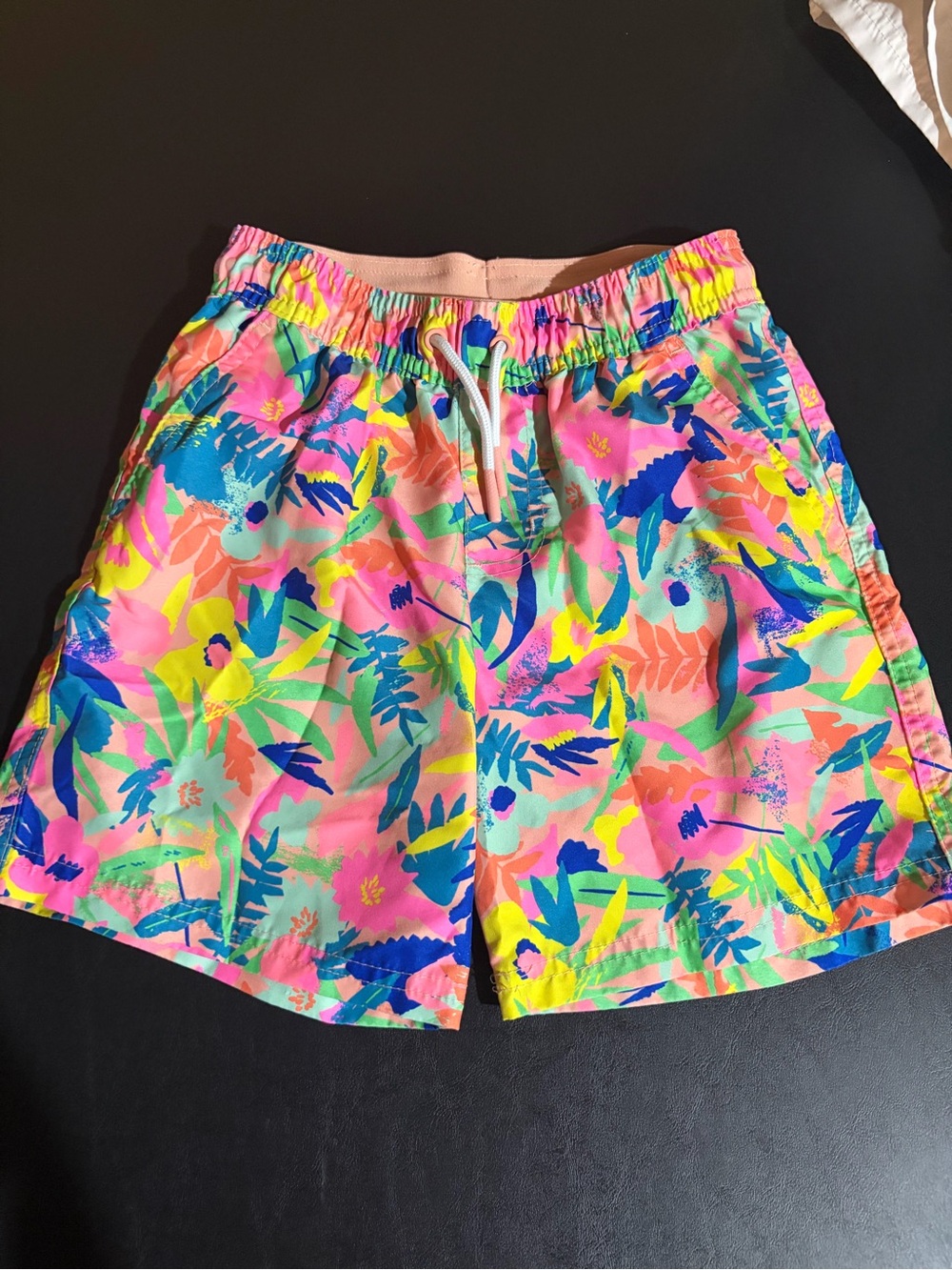 Cat & Jack Peach Swim Shorts with White Mesh Lining